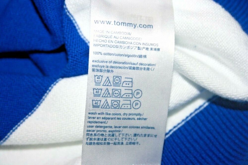 Suéter listrado Tommy Hilfiger Signature Rugby masculino, azul, tamanho GG