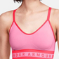 Sutiã esportivo Under Armour feminino sem costura, longo, rosa, tamanho extrapequeno