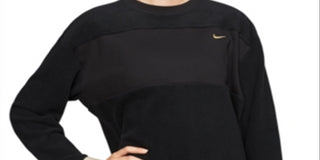 Camiseta de treino Nike Therma Fleece feminina, preta, tamanho M