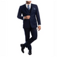 Terno masculino Azzuro Slim Fit com lapela entalhada, azul, tamanho 52R/46