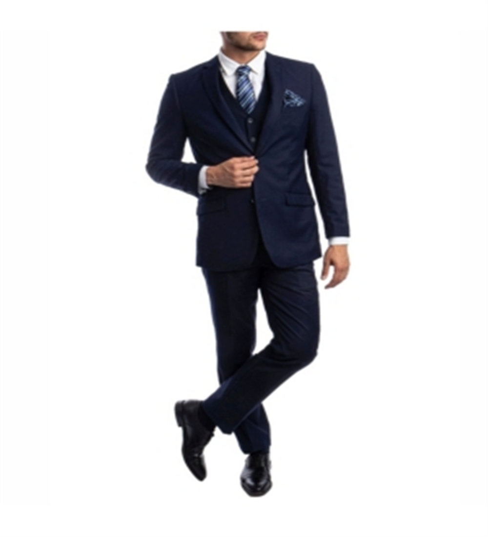 Terno masculino Azzuro Slim Fit com lapela entalhada, azul, tamanho 52R/46
