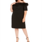 Vestido de festa Calvin Klein feminino com alças finas e bainha preta, tamanho 24W