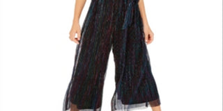 Macacão listrado metálico com lantejoulas e corações para meninas grandes, azul, tamanho GG