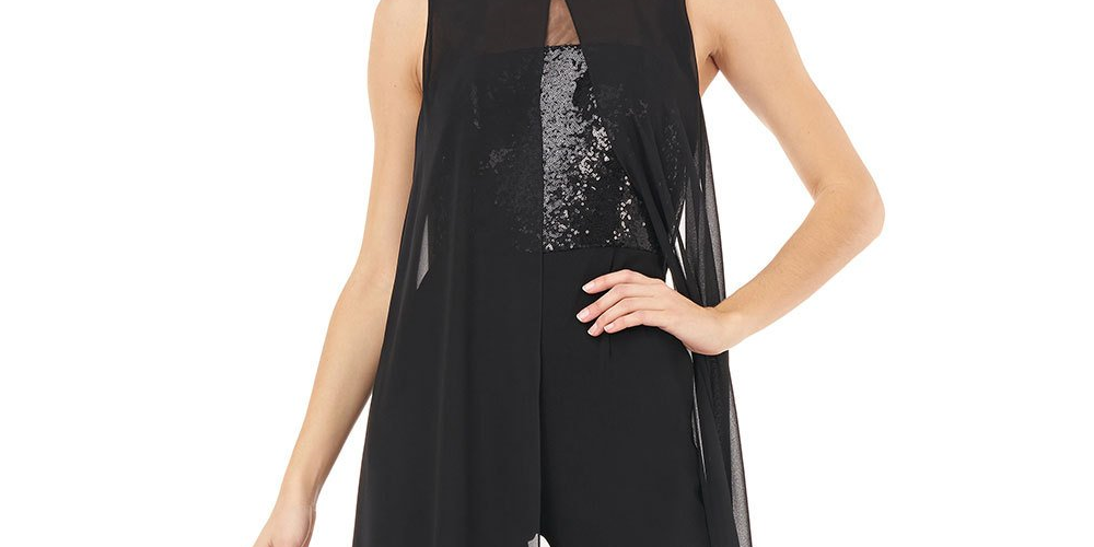 Macacão feminino Carmen Marc Valvo preto tamanho 4