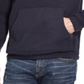 Suéter masculino vintage à prova de intempéries com zíper de um quarto azul tamanho XXX-G