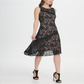 Vestido de renda com bainha assimétrica feminino DKNY, preto, tamanho 14