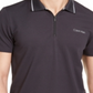 Camisa polo masculina Calvin Klein Move 365 com zíper, cinza, tamanho XS