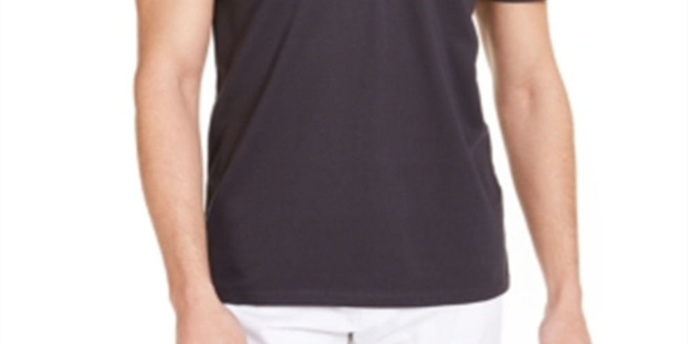 Camisa polo masculina Calvin Klein Move 365 com zíper, cinza, tamanho XS