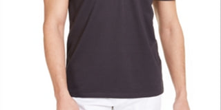 Camisa polo masculina Calvin Klein Move 365 com zíper, cinza, tamanho XS