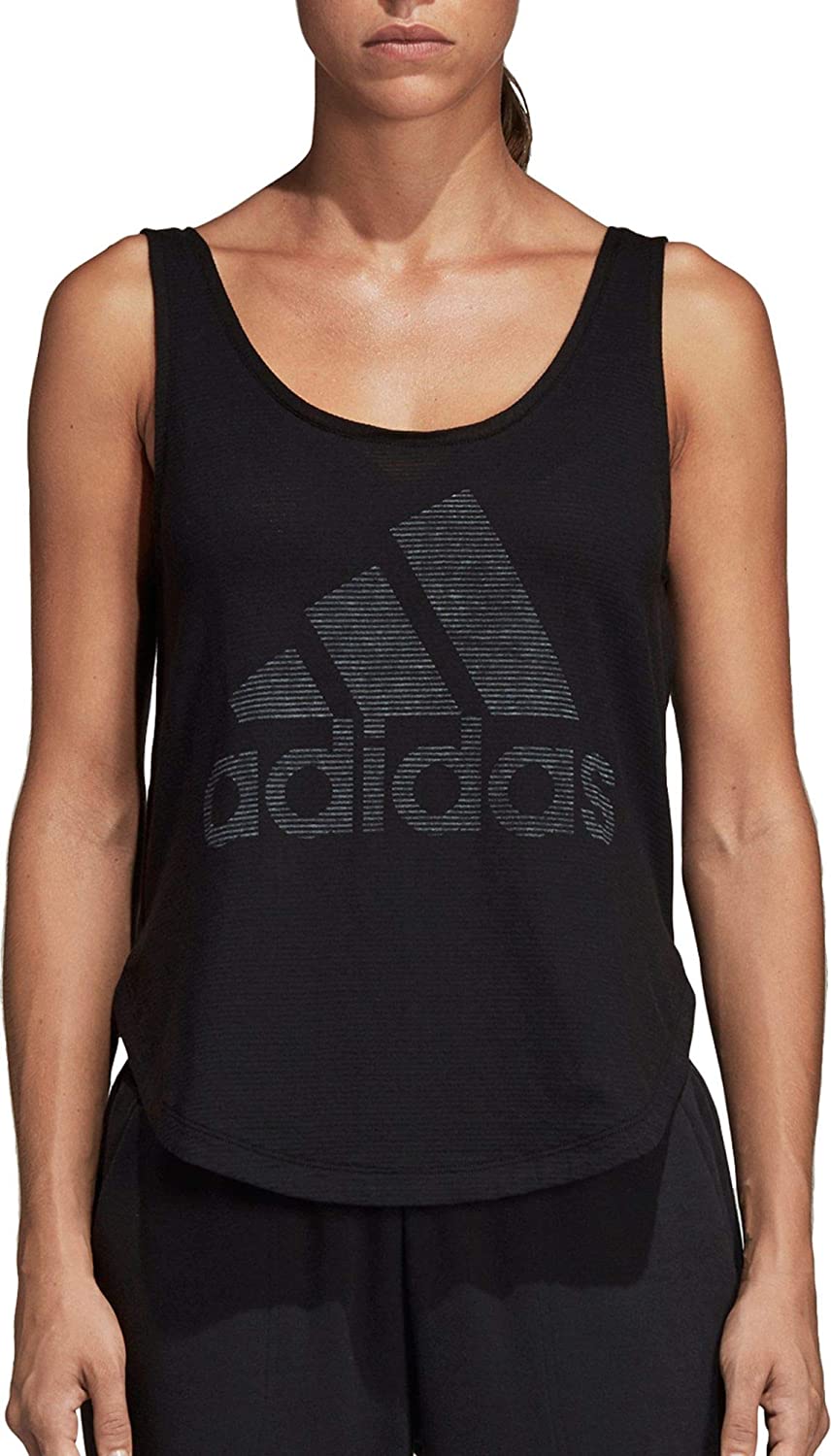 Camiseta regata feminina Adidas preta tamanho P