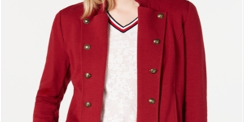 Jaqueta militar feminina Tommy Hilfiger vermelha tamanho X-S