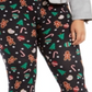Leggings estampadas da moda feminina Planet Gold, pretas, tamanho 2X