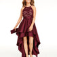 Vestido longo formal feminino com alças finas e decote halter e renda, cor esmeralda, roxo, tamanho 13