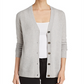 Cardigan Grandfather Feminino Cashmere C By Bloomingdale's Cinza Tamanho P