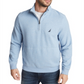 Pulôver masculino Nautica de lã camurça com zíper de um quarto, azul, tamanho pequeno