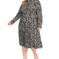 Vestido-camisa estampado plus size feminino Alfani, preto, tamanho 24W