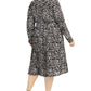Vestido-camisa estampado plus size feminino Alfani, preto, tamanho 24W