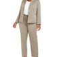Le Suit Calça Feminina Listrada Corto Perna Reta Marrom Tamanho 14W