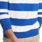 Suéter listrado masculino Tommy Hilfiger Signature Rugby azul tamanho XXL