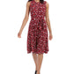 Vestido midi com estampa floral feminino Charter Club, vermelho, tamanho pequeno GG