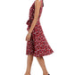 Vestido midi com estampa floral feminino Charter Club, vermelho, tamanho pequeno GG