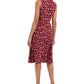 Vestido midi com estampa floral feminino Charter Club, vermelho, tamanho pequeno GG