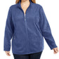 Jaqueta esportiva feminina Karen Scott Plus Zeroproof Fleece Performance, vermelha, tamanho 1X