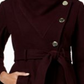 Guss Casaco assimétrico com cinto Walker feminino, vinho, tamanho XL