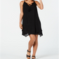 Vestido feminino sem mangas com bainha de lenço estilo &amp; co, preto, tamanho grande