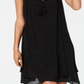 Vestido feminino sem mangas com bainha de lenço estilo &amp; co, preto, tamanho grande