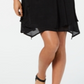 Vestido feminino sem mangas com bainha de lenço estilo &amp; co, preto, tamanho grande