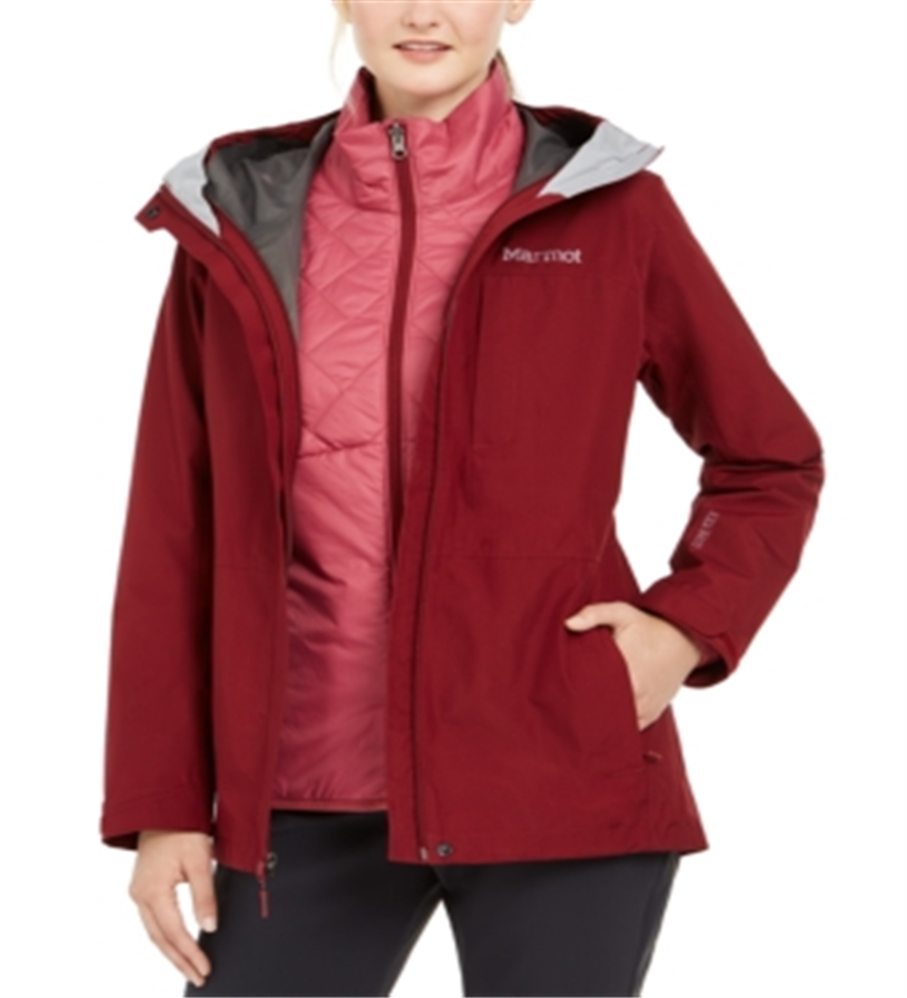 Casaco de chuva com zíper feminino Marmot, roxo, tamanho pequeno