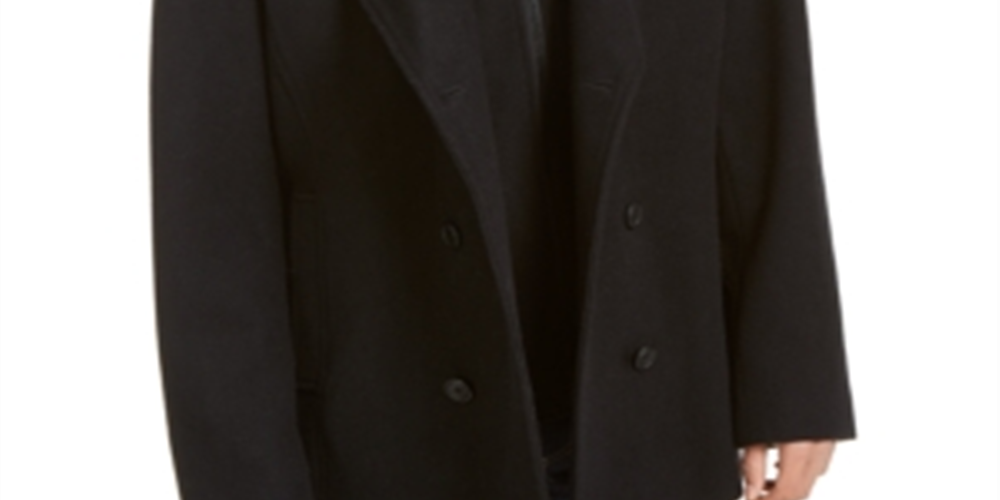 American Rag Men's Zip Bib Casaco de lã trespassado preto tamanho extragrande