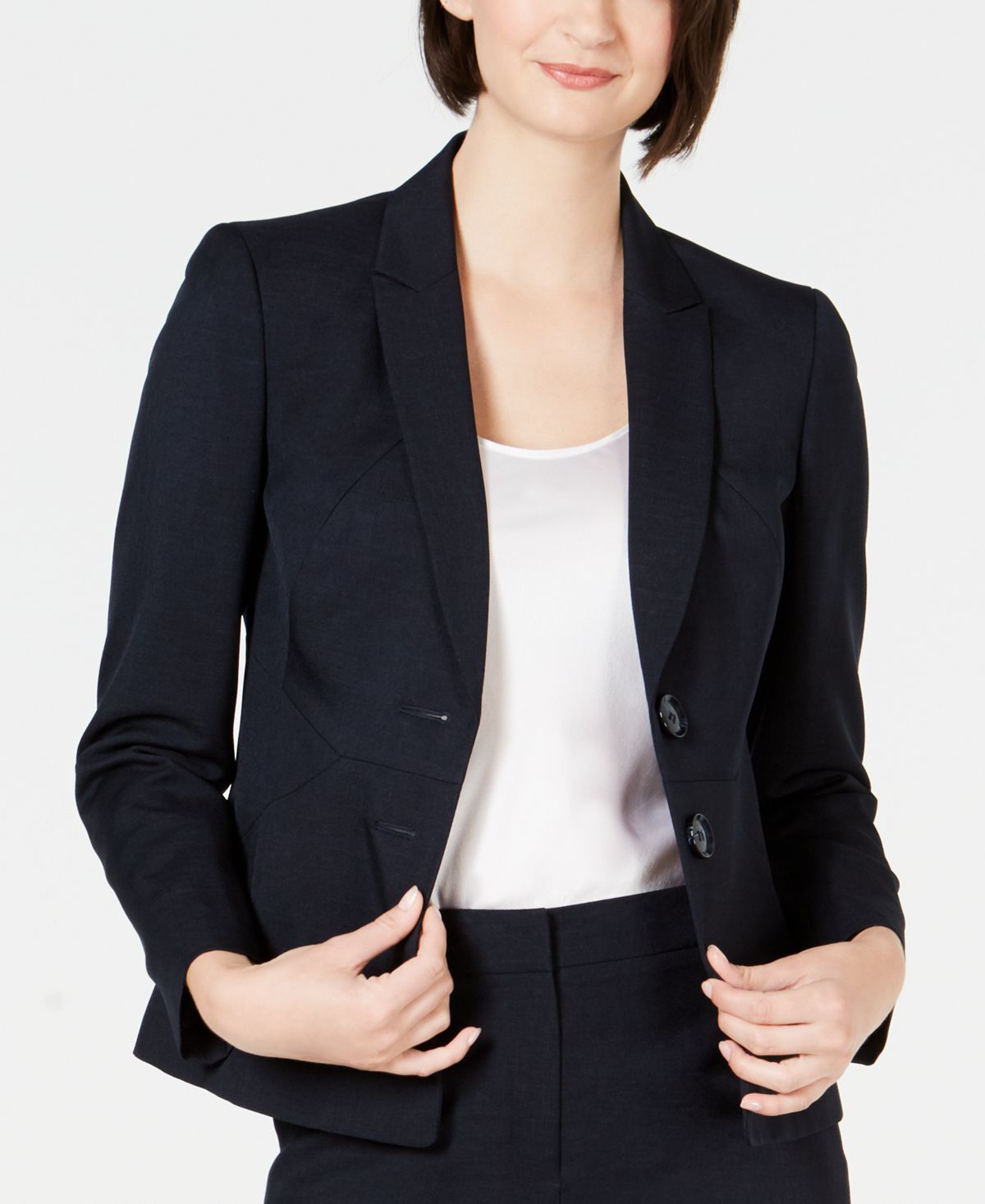 Blazer Feminino Le Suit Azul Tamanho 14