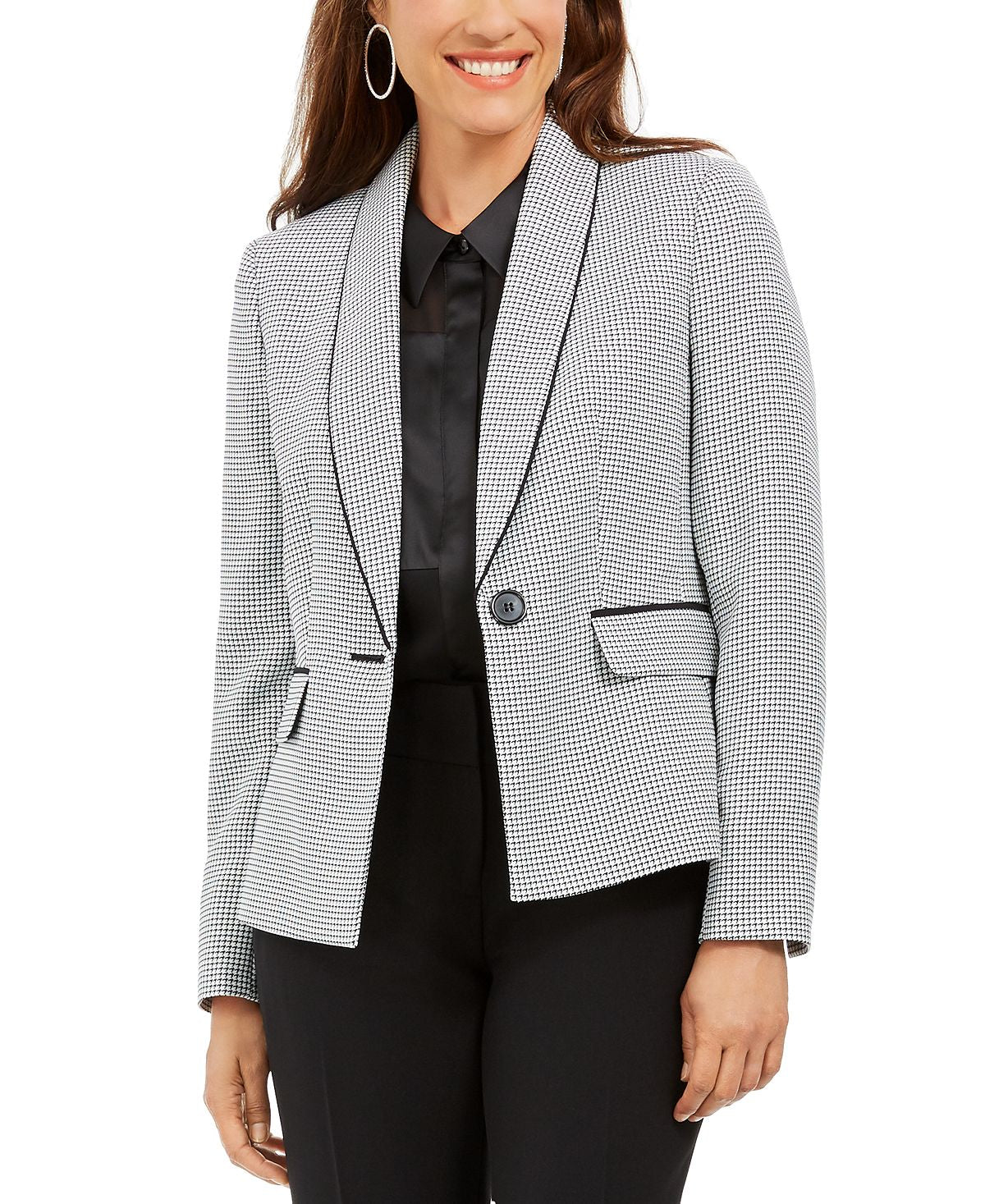 Le Suit Terno Profissional Pied de Poule Feminino Preto Tamanho 12