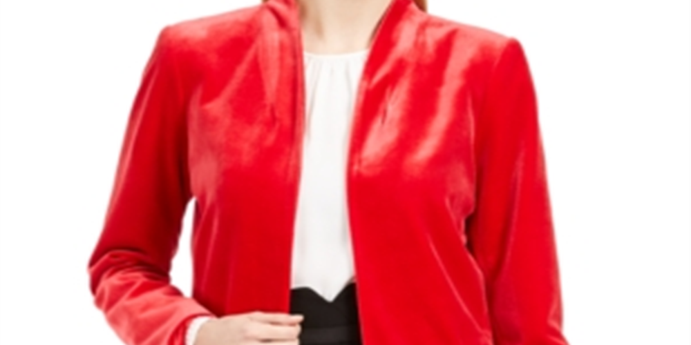 Calvin Klein Blazer Feminino para Noite Petites Vermelho Tamanho 14P