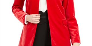 Calvin Klein Blazer Feminino para Noite Petites Vermelho Tamanho 14P