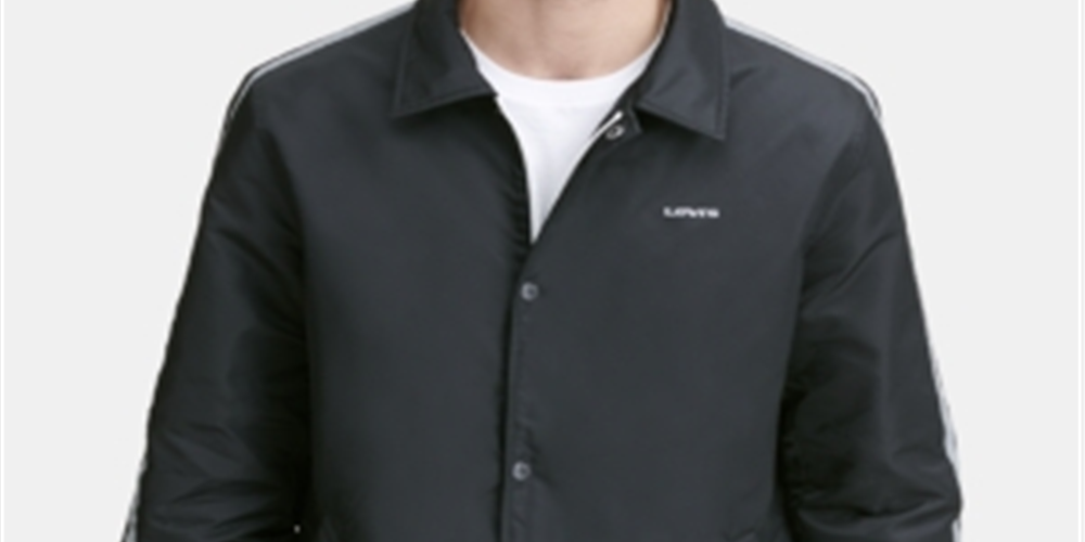 Jaqueta refletiva masculina Levi's Coaches preta tamanho X-G