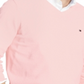 Suéter Tommy Hilfiger Signature Masculino Regular Fit com Decote em V e Manga Longa Rosa Tamanho G