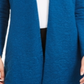 Jaqueta longa feminina Alfani com frente aberta, azul, tamanho grande