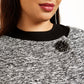JM Collection Poncho feminino plus size com acabamento em pele sintética, preto, tamanho 0X/1X