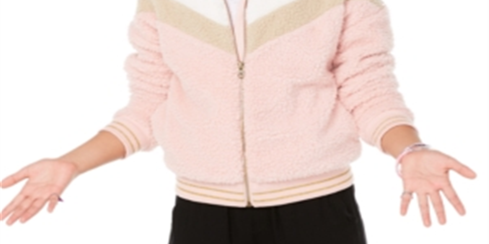 Jaqueta de pelúcia listrada Chevron Big Girl da Epic Threads, rosa, tamanho GG