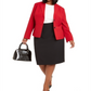 Le Suit Feminino Plus Size Saia Lápis Vermelha Tamanho 14W