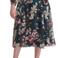 Vestido tubinho midi com decote em joia e manga comprida floral Tommy Hilfiger feminino, preto, tamanho 12