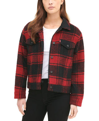 Jaqueta Trucker Clássica Feminina Levi's Wool Blend Vermelha Tamanho Médio