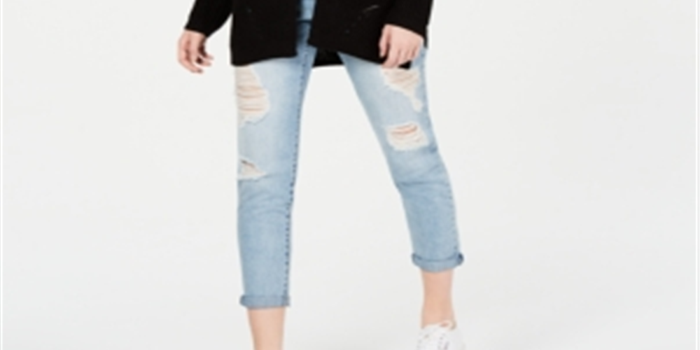 Cardigan feminino de manga comprida Pointelle da Hippie Rose, preto, tamanho M