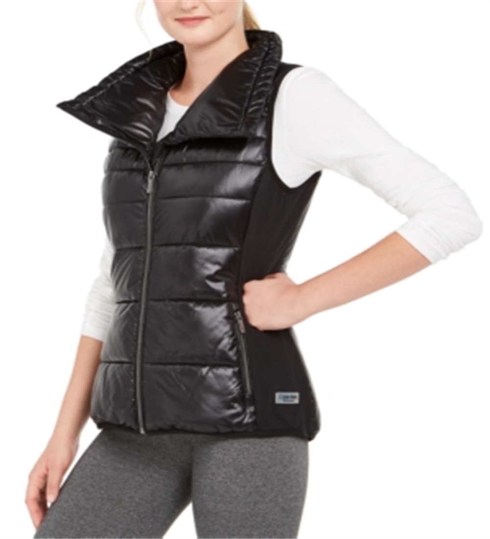 Calvin Klein Colete Feminino Gola Alta Acolchoado Preto Tamanho P