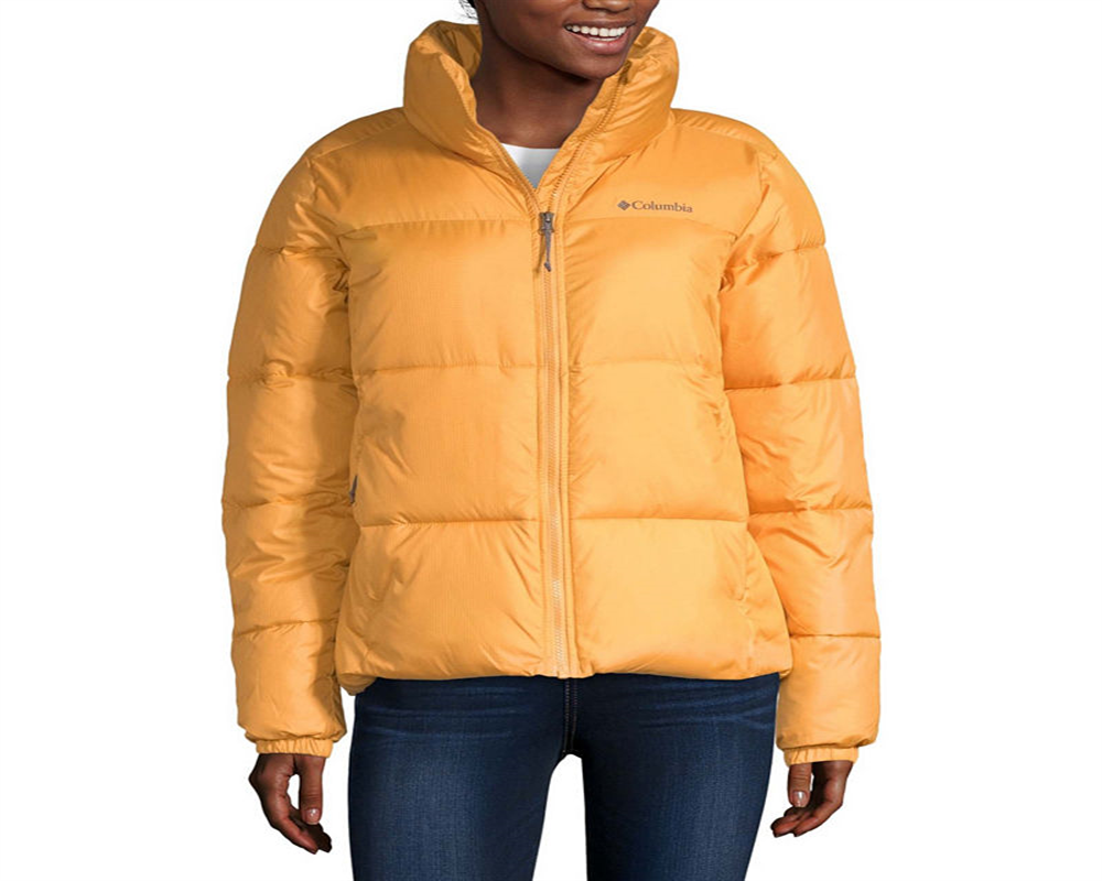 Jaqueta Columbia Puffect Insulated Feminina Pequena Amarelo Mel Cru Tamanho P