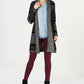 Cardigan feminino estampado com gola xale estilo &amp; co, preto, tamanho pequeno