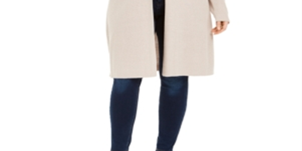 Cardigan feminino com manga bufante e acabamento INC International Concepts, bege, tamanho 3X